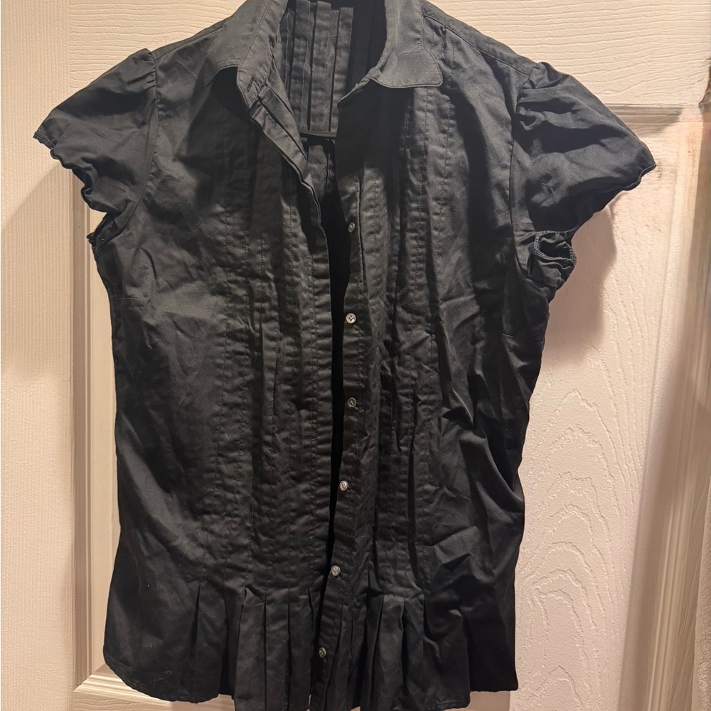 Black Button-Up Blouse